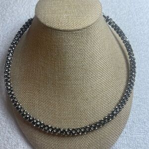 NWOT Kenneth Jay Lane Rhinestone Gunmetal Choker